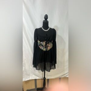 Cider Black Floral Women's Blouse